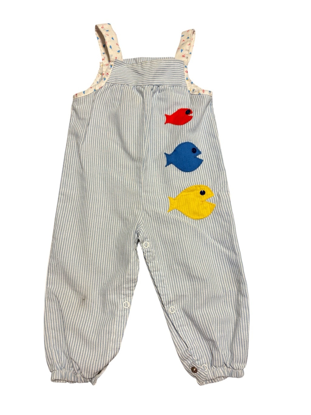 Vintage Toddle Time JC Penny Fish Overalls 12 Months
